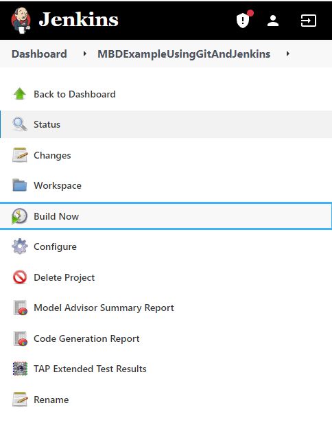 Uno screenshot del menu a discesa della dashboard di Jenkins. È selezionata l'opzione Build Now.