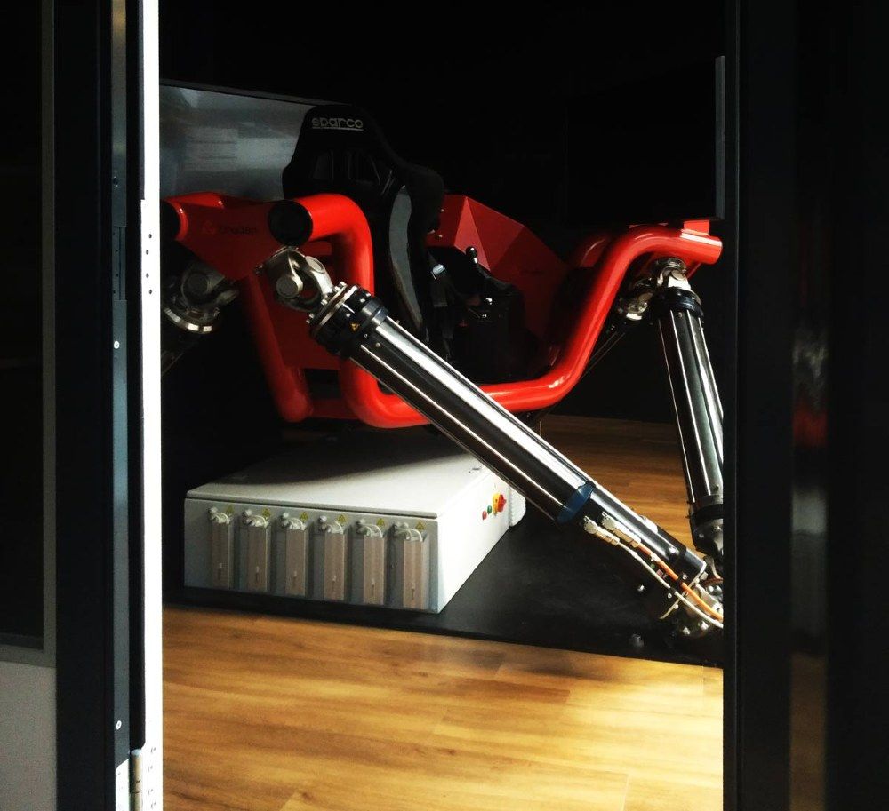 Figure 1.  Rear view of the Caster automotive simulator. 