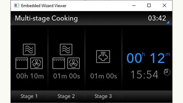 User interface for a Panasonic combination oven.