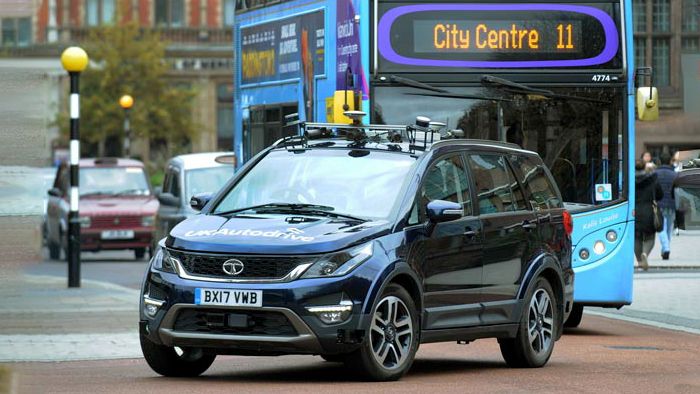 Trials for Tata’s autonomous vehicle in Coventry, UK.