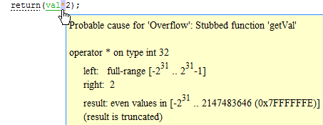 Cursor placed over an operation that overflows with the tooltip showing for the check.