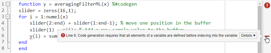 Generazione di codice C/C++ da una funzione di MATLAB