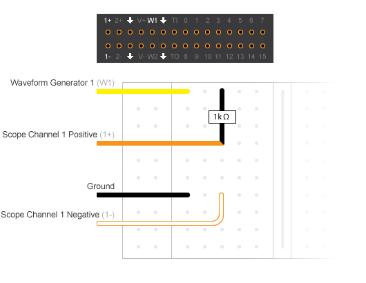 Circuit wiring for Digilent Analog Discovery example