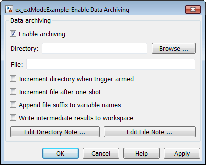 Use the Enable Data Archiving dialog box to enable archiving.