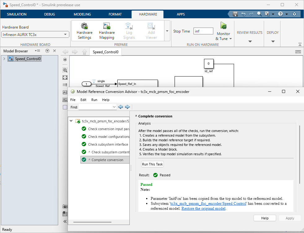 conversion completed in conversion advisor