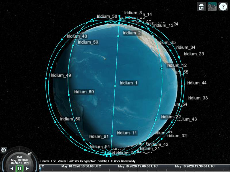 Figure Satellite Scenario Viewer contains an object of type globe.