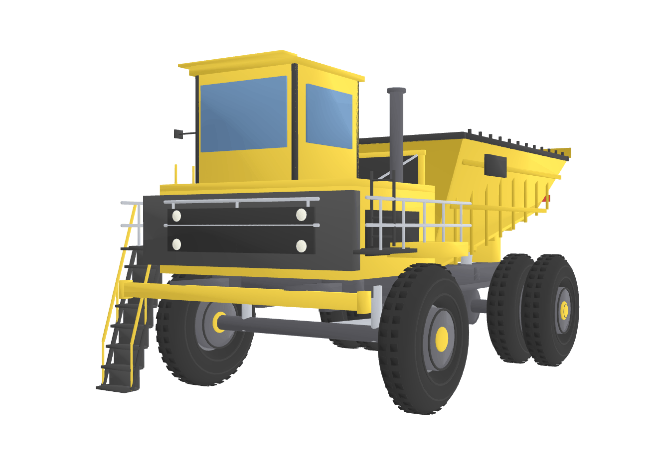 Interactive 3D view of the assembled mining truck scene