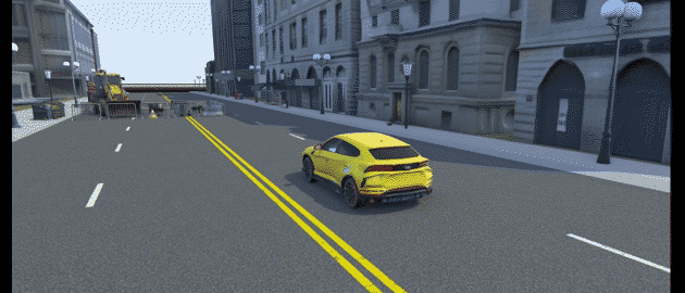 Generated 3D vehicle and static assets imported into RoadRunner scenario