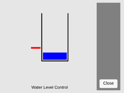 Figure Tank Demo contains an axes object and other objects of type uicontrol. The hidden axes object with xlabel Water Level Control contains 4 objects of type line, patch.