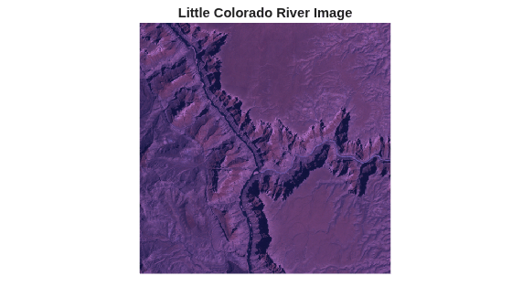 Figure contains an axes object. The hidden axes object with title Little Colorado River Image contains an object of type image.
