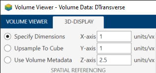 Manually specify scale factors in the Volume Viewer app