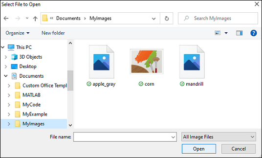 File selection dialog box with some image files