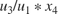 ${u_3}/{u_1}*{x_4}$