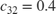 $c _{32}=0.4$