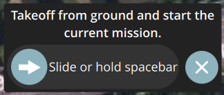 QGroundControl Fly View with mission start slider