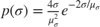 $ p(\sigma) = \frac{4\sigma}{\mu_\sigma^2}e^{-2\sigma/\mu_\sigma} $