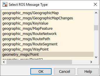 ROS message types