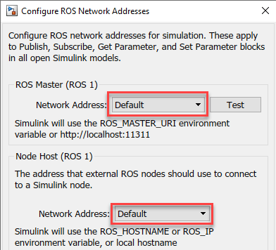 GUI to configure ROS network addresses