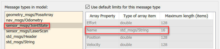 GUI to change maximum array length of variable size messages