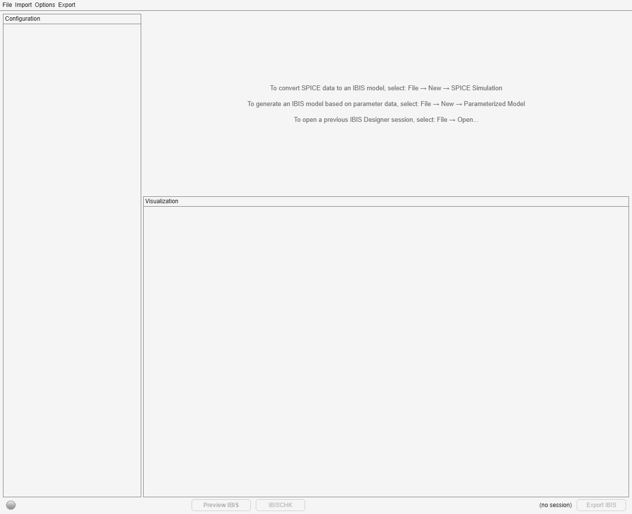 Figure IBIS Designer contains objects of type uimenu, uigridlayout.