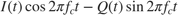 $$I(t) \cos{2\pi f_c t} - Q(t) \sin{2\pi f_c t}$$