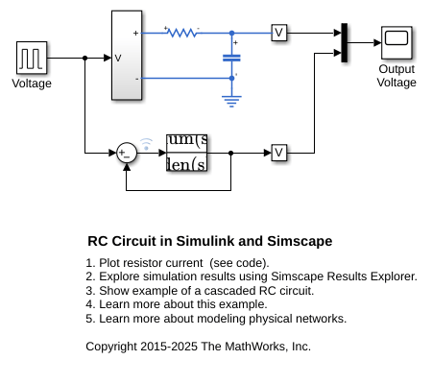 Circuito RC in Simulink e Simscape