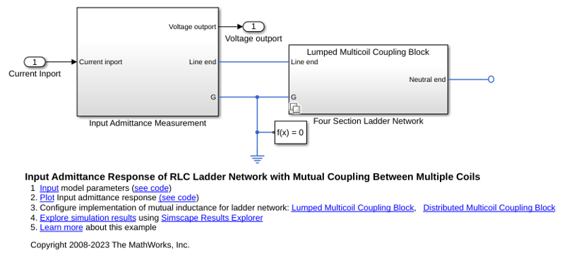 Input Admittance Response of RLC Ladder Network with Mutual Coupling Between Multiple Coils