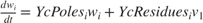 $\frac{d w_i}{d t} = YcPoles_i w_i + YcResidues_i v_1$