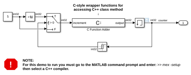 Call C++ Class Methods Using C-Style Wrapper Function from C Function Block