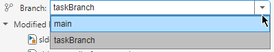 Branch switcher in the Source Control panel