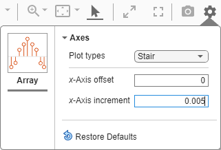 Visualization Settings menu for an Array plot