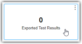 Exported Test Results widget showing zero exported test result files