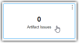 Artifact Issues widget showing zero artifact issues in the project