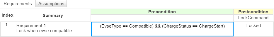 The updated requirement that resolves the inconsistency. The updated precondition of the requirement is highlighted in blue.