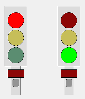 Continuous one line drawing of traffic lights with poles to regulate  vehicle travel at road intersections. There are red, yellow, green lights.  Single line draw design vector graphic illustration. 20608196 Vector Art