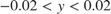 $-0.02 < y < 0.02$