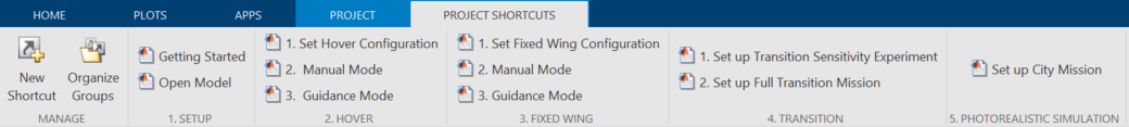 VTOL project shortcuts