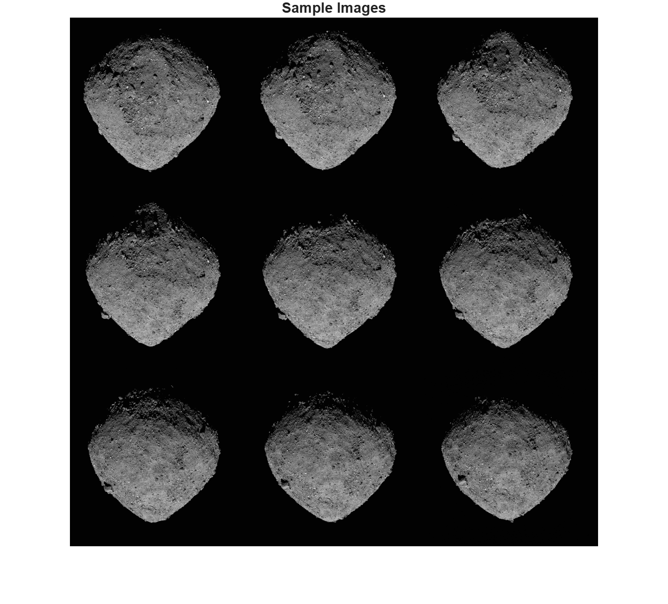 Figure contains an axes object. The hidden axes object with title Sample Images contains an object of type image.