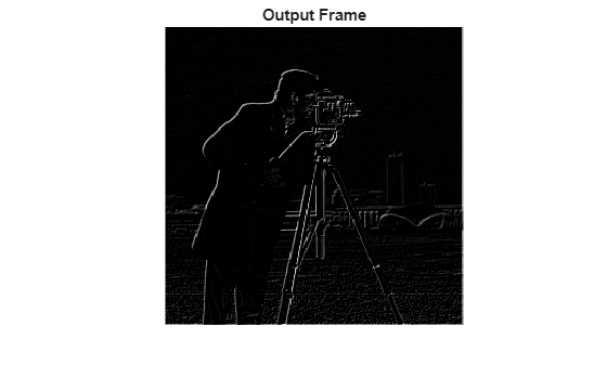 Figure contains an axes object. The hidden axes object with title Output Frame contains an object of type image.