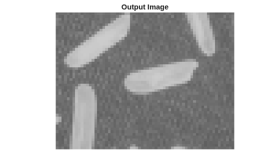 Figure contains an axes object. The hidden axes object with title Output Image contains an object of type image.