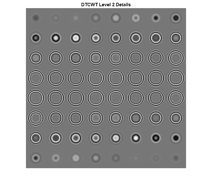 Figure contains an axes object. The hidden axes object with title DTCWT Level 2 Details contains an object of type image.