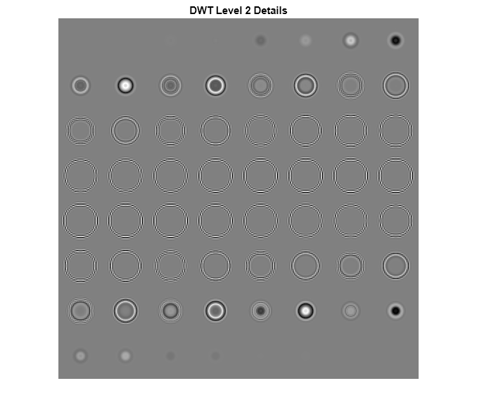 Figure contains an axes object. The hidden axes object with title DWT Level 2 Details contains an object of type image.