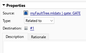This image shows the fault tree artifact source for the Requirements Editor of a link.