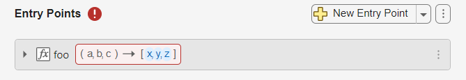 Unexpanded entry-point pane showing function foo