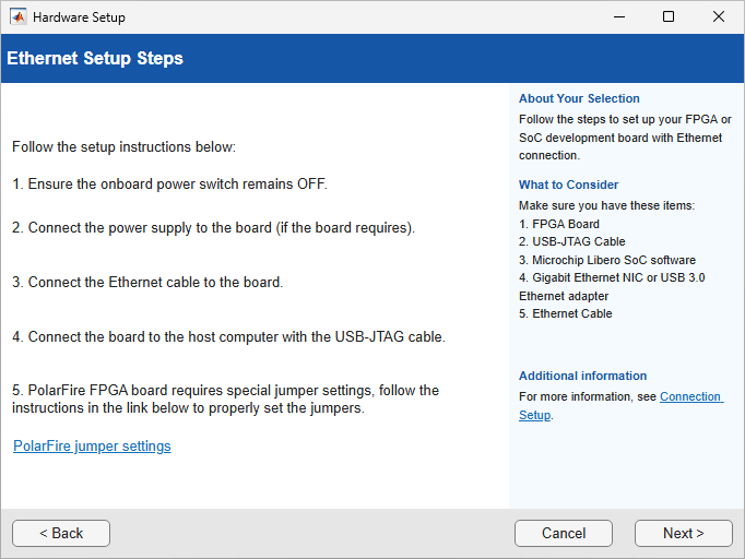Ethernet Setup