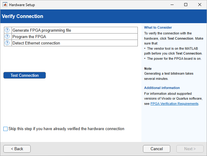 Verify Configuration of Hardware Board