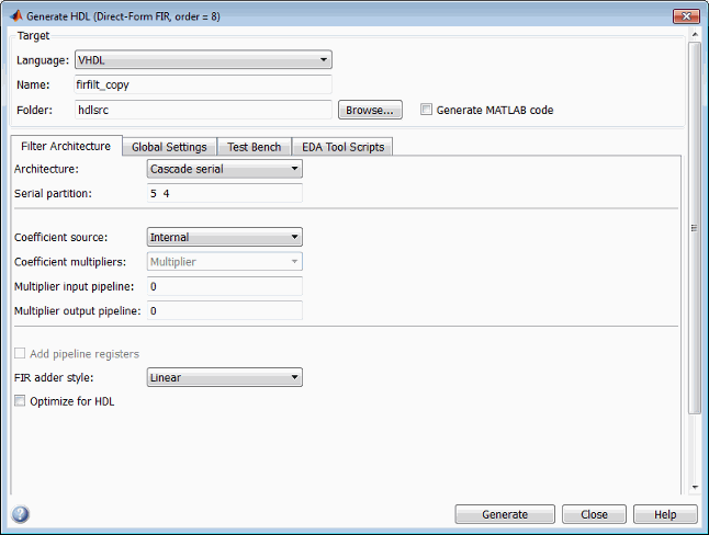 Generate HDL tool