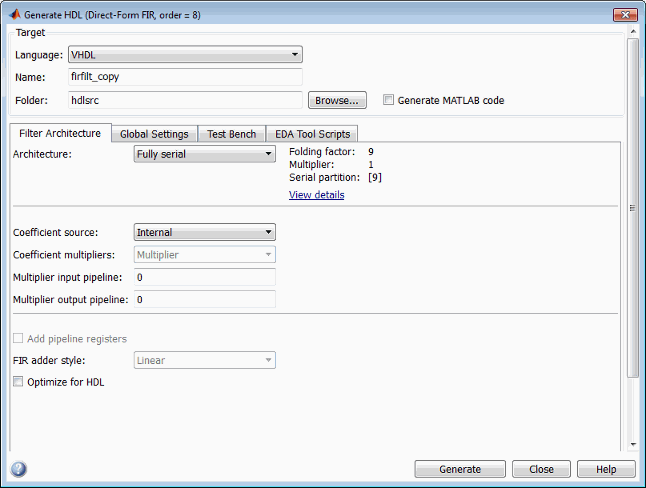 Generate HDL tool