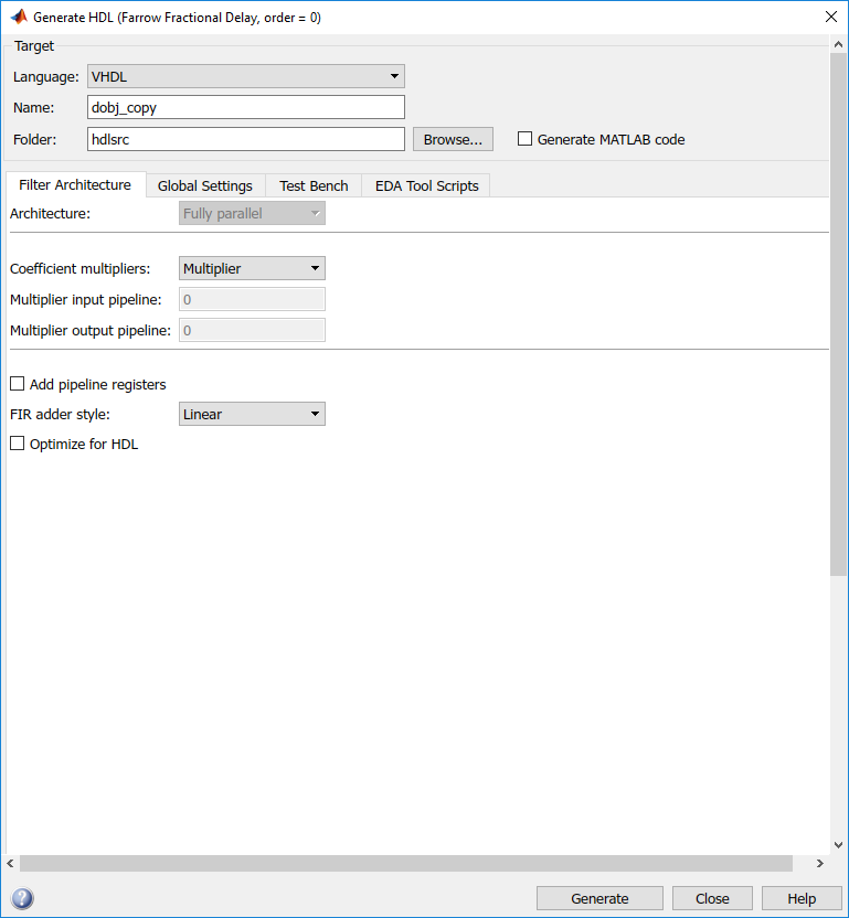 Generate HDL tool