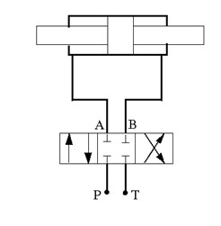 Schematic of valve closed in neutral position